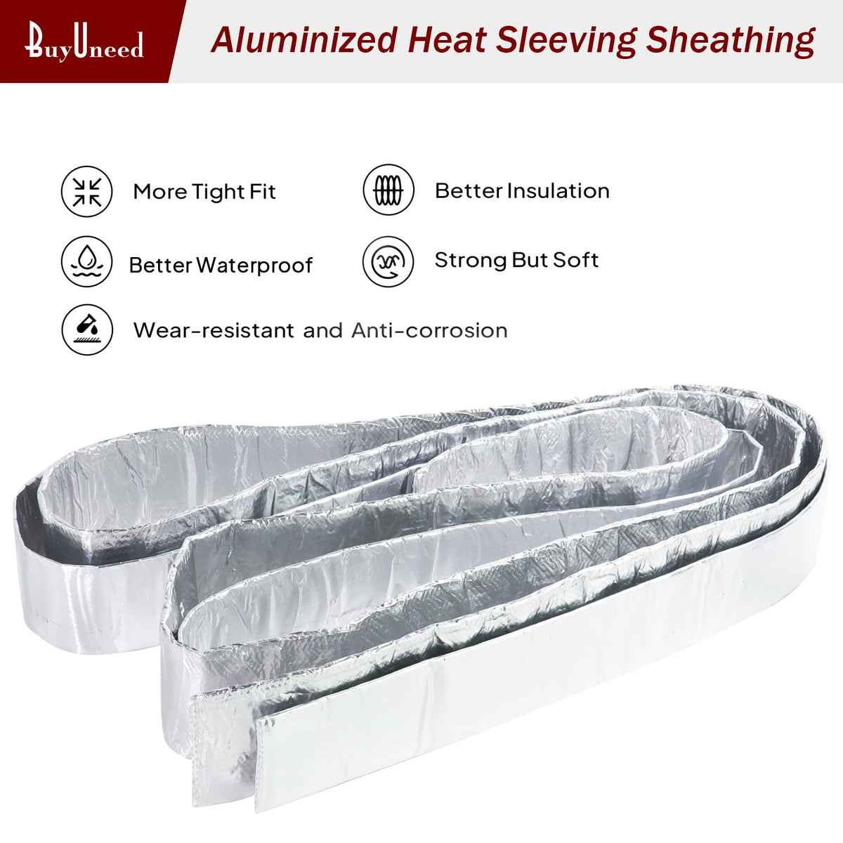 BuyUneed sleeve installed on a fuel line in engine bay preventing heat soak