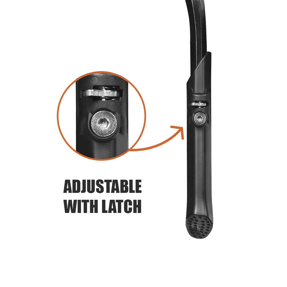 BV height adjustment latch close-up illustrating tool-free position changes