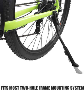 BV kickstand lifestyle outdoor parked bike illustrating stable parking on grass and gravel