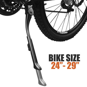 BV kickstand on parked bike in park showing reliable stability benefit