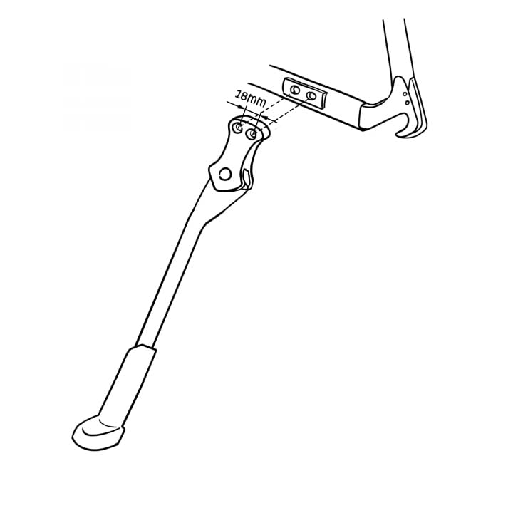 BV kickstand mounted on bike side demonstrating secure rear chainstay fit and stability