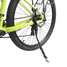 BV kickstand fitted on mountain bike showing stability on gravel path