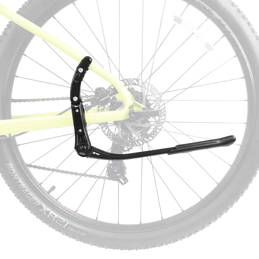 BV kickstand next to ruler for scale showing compact, lightweight design