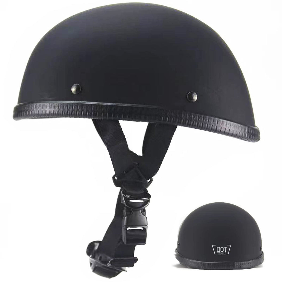 BwondMand front view matte black helmet showing classic retro style and road-ready look