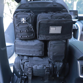 BXBXHD front panel view showing organized pockets and seat protection benefit
