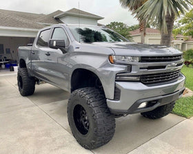 BXZ bumper end cap mounted on Silverado demonstrating original-style fit