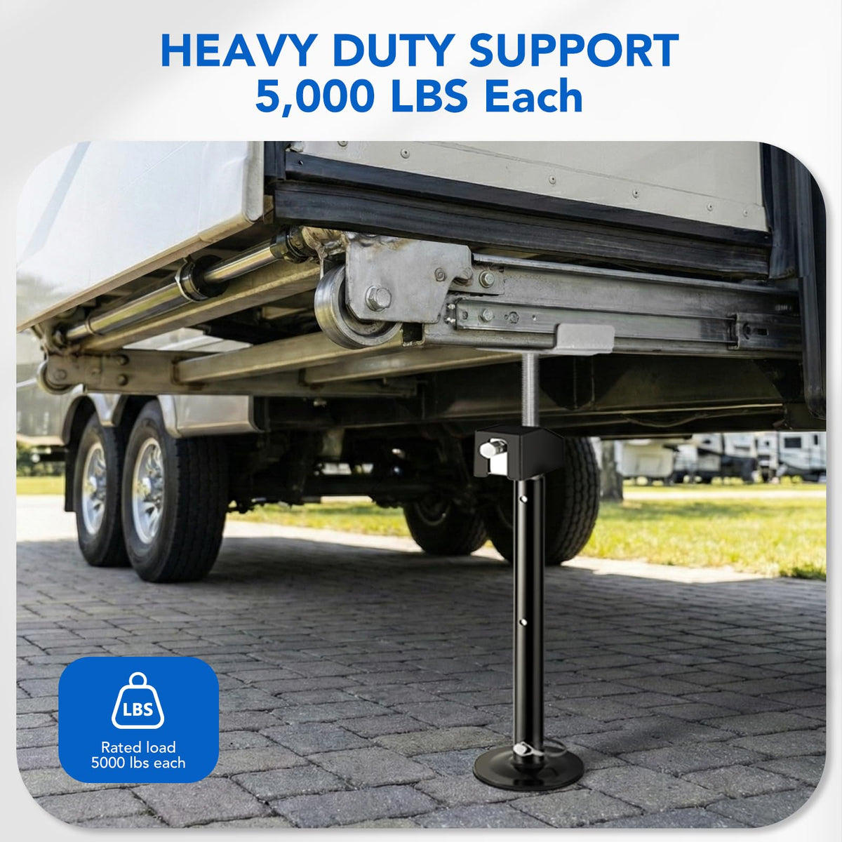 BYERNAUTO 5-inch wide base plate detail providing extra stability on soft ground