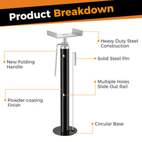 BYERNAUTO hand crank detail for fast, tool-free height adjustments and control
