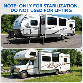 BYERNAUTO side profile on gravel showing anti-sink base for secure campsite use