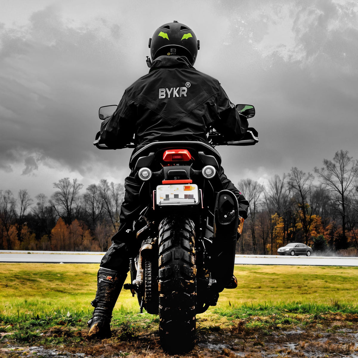 BYKR lifestyle camping scene highlighting versatile rain protection outdoors