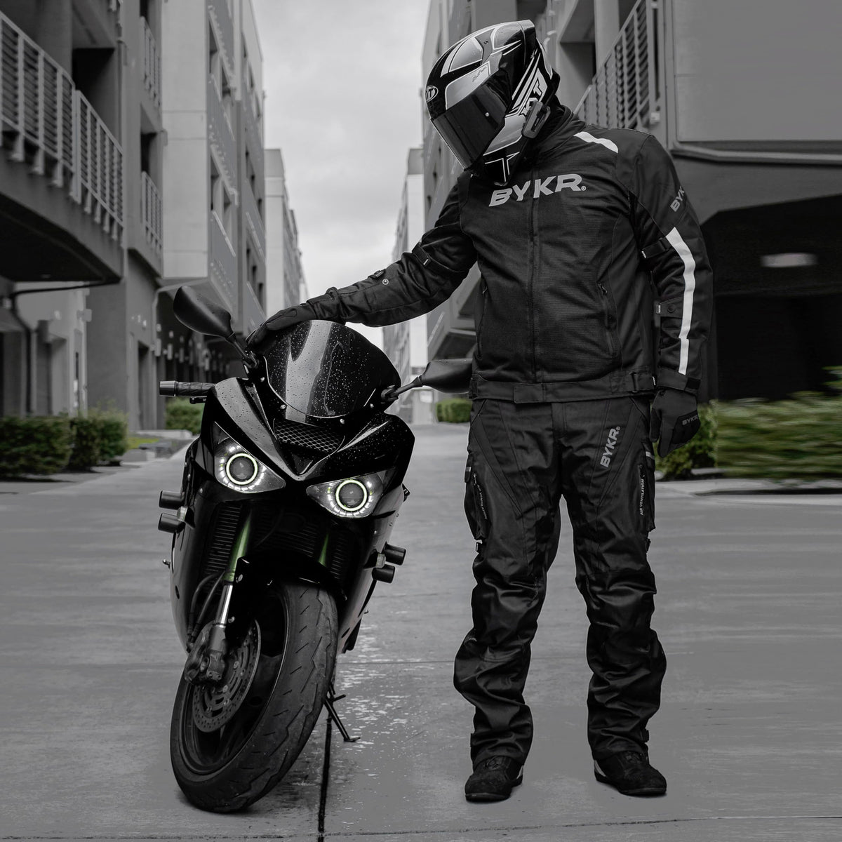 BYKR lifestyle rider on trail showing protection and comfort in use
