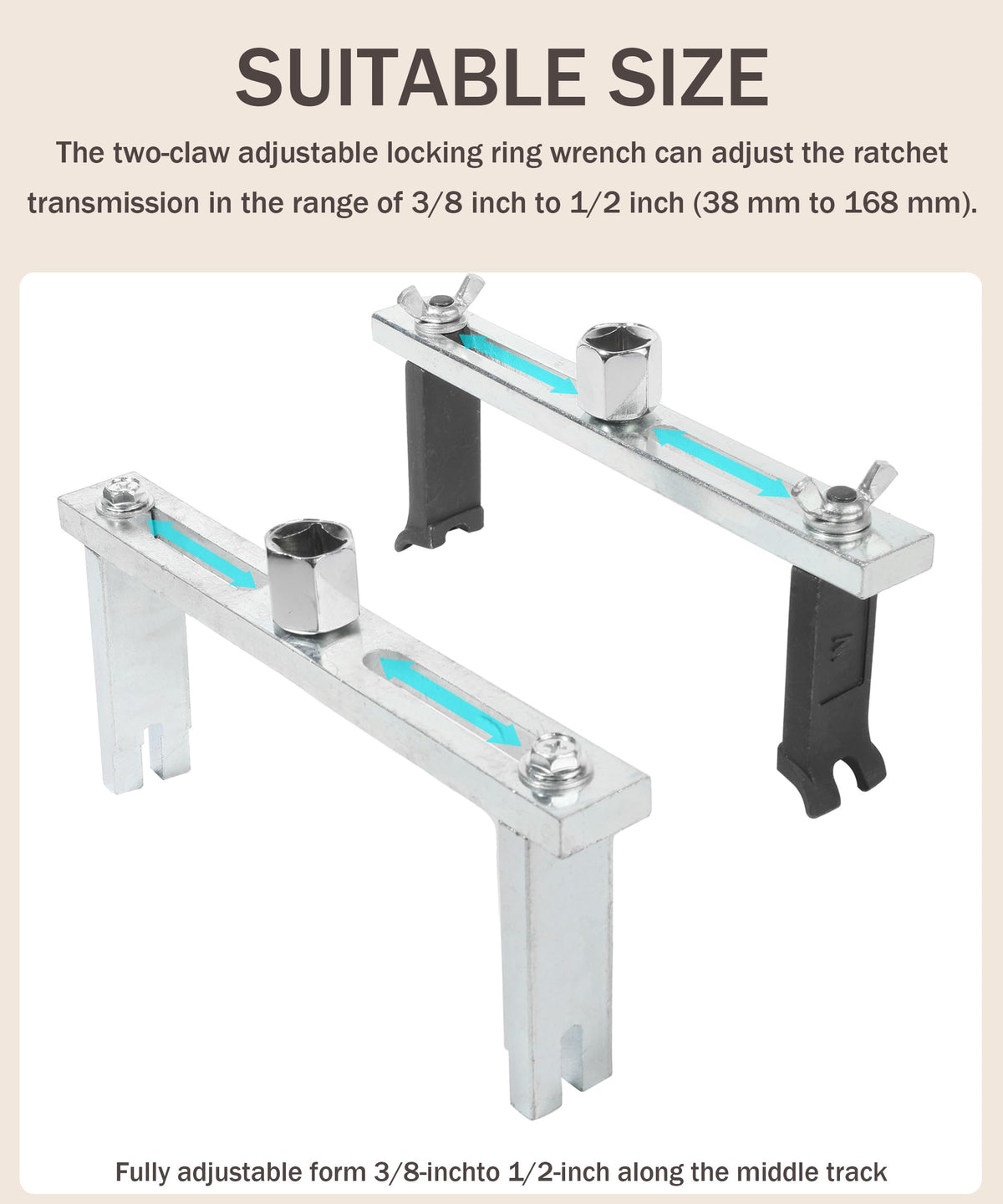 bylikeho tools beside ruler showing adjustable range and size clarity