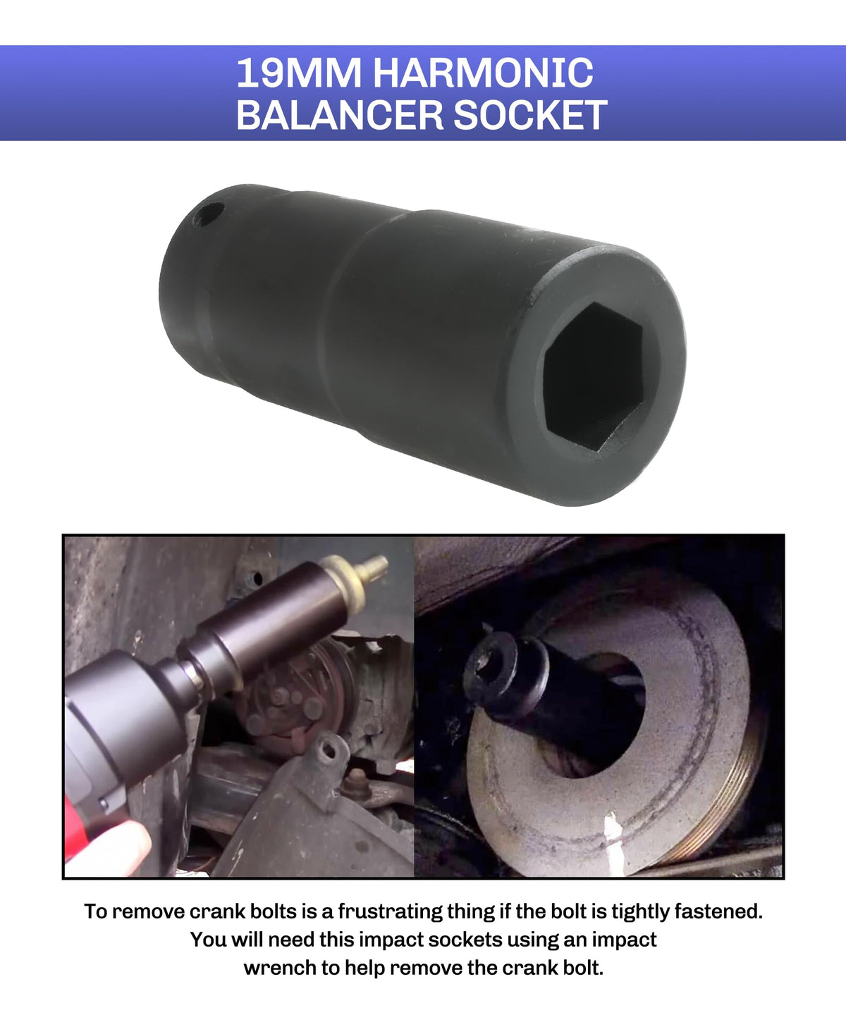 bylikeho tool installed in engine bay demonstrating secure pulley hold and easier bolt removal