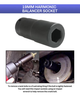 bylikeho tool installed in engine bay demonstrating secure pulley hold and easier bolt removal