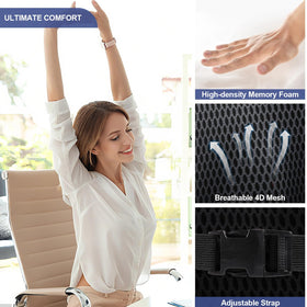BYMECOST installed in a car seat illustrating in-vehicle comfort and posture support