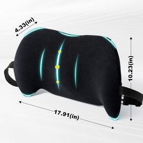 BYMECOST side profile of cushion highlighting raised center for spinal alignment