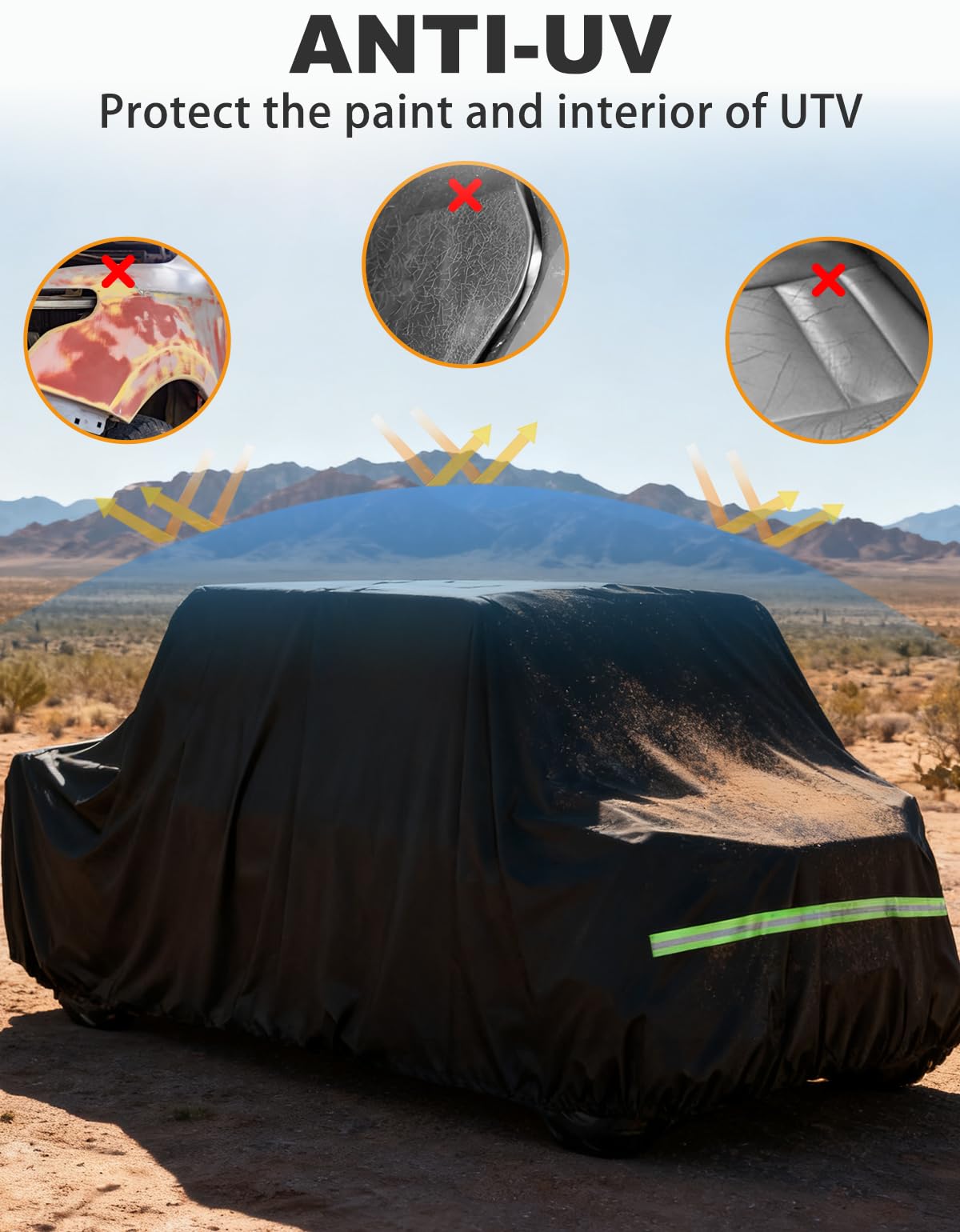 BystralX elastic hem snug fit around wheels for stability