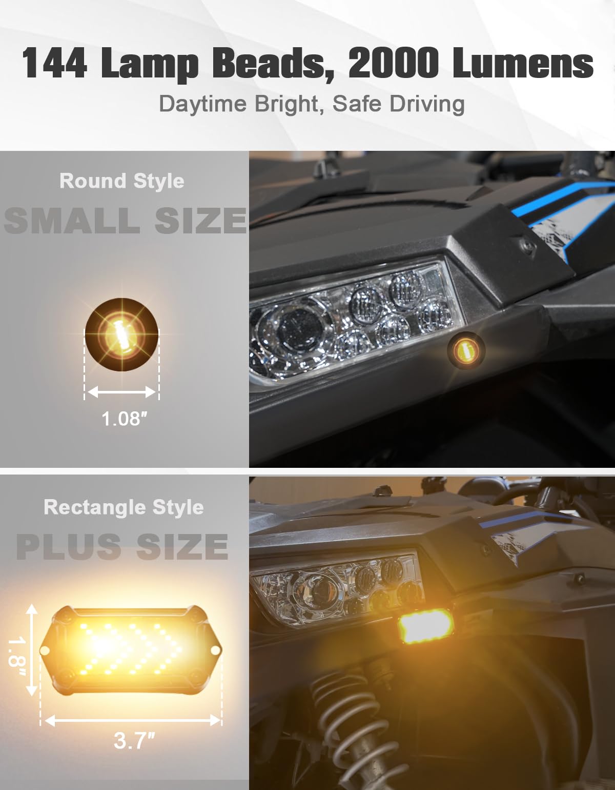BystralX close-up of LED arrow effect, improves daytime visibility