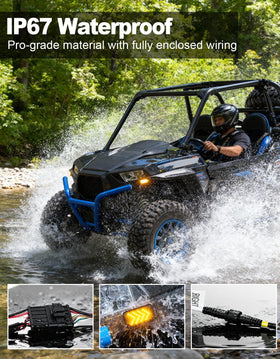 BystralX waterproof seal detail showing IP67 protection and weatherproof benefit