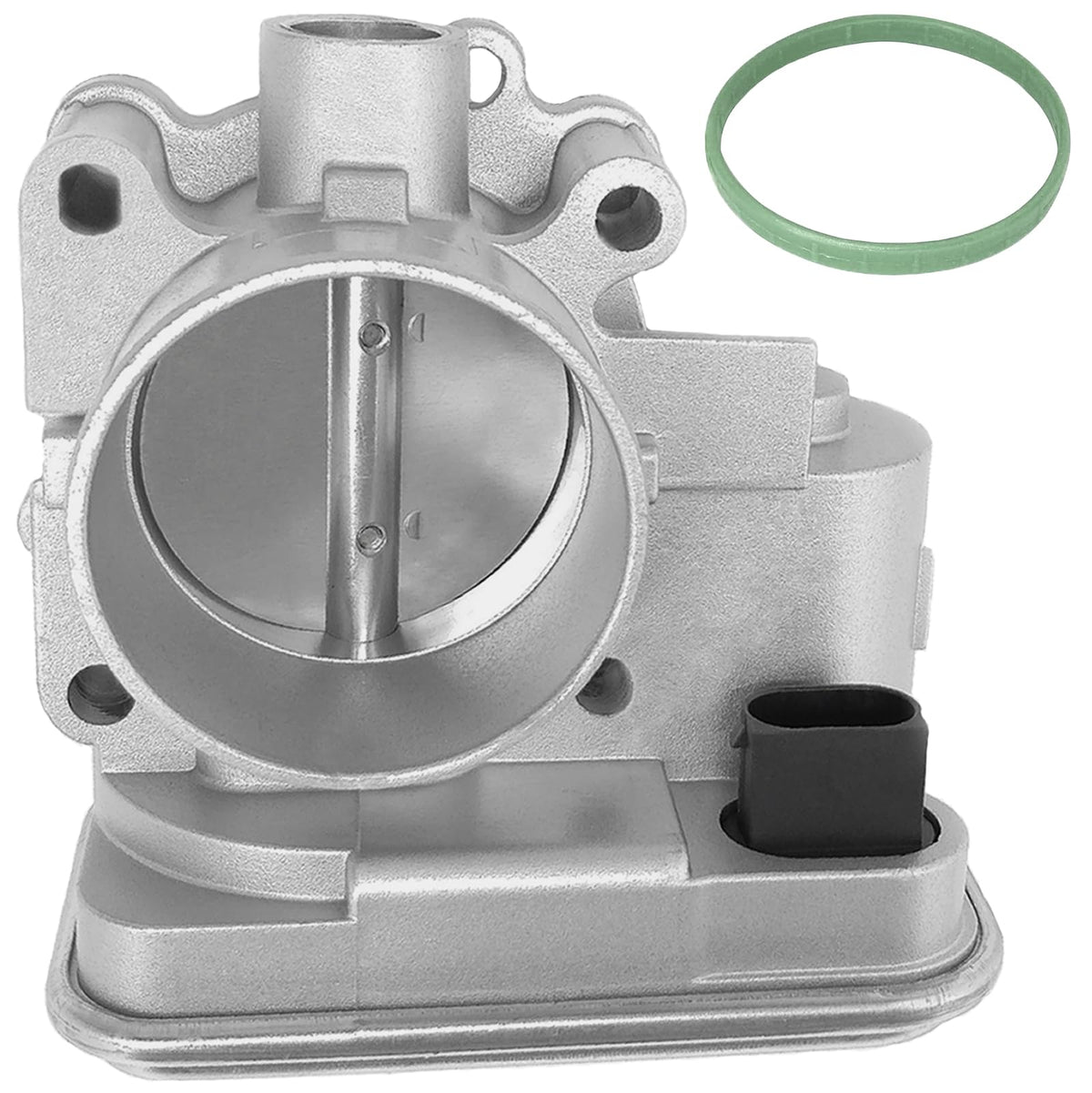 BZANPAR throttle body front view showing clean fit and OE-style intake flange benefit