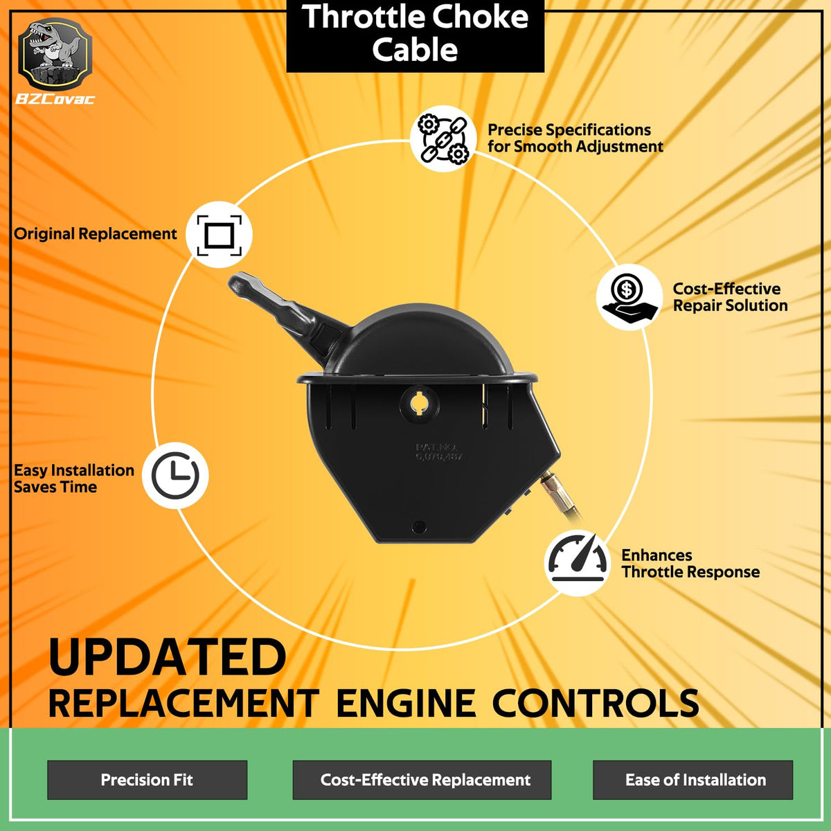 Bzcovac control handle close-up with clear icons for easier operation
