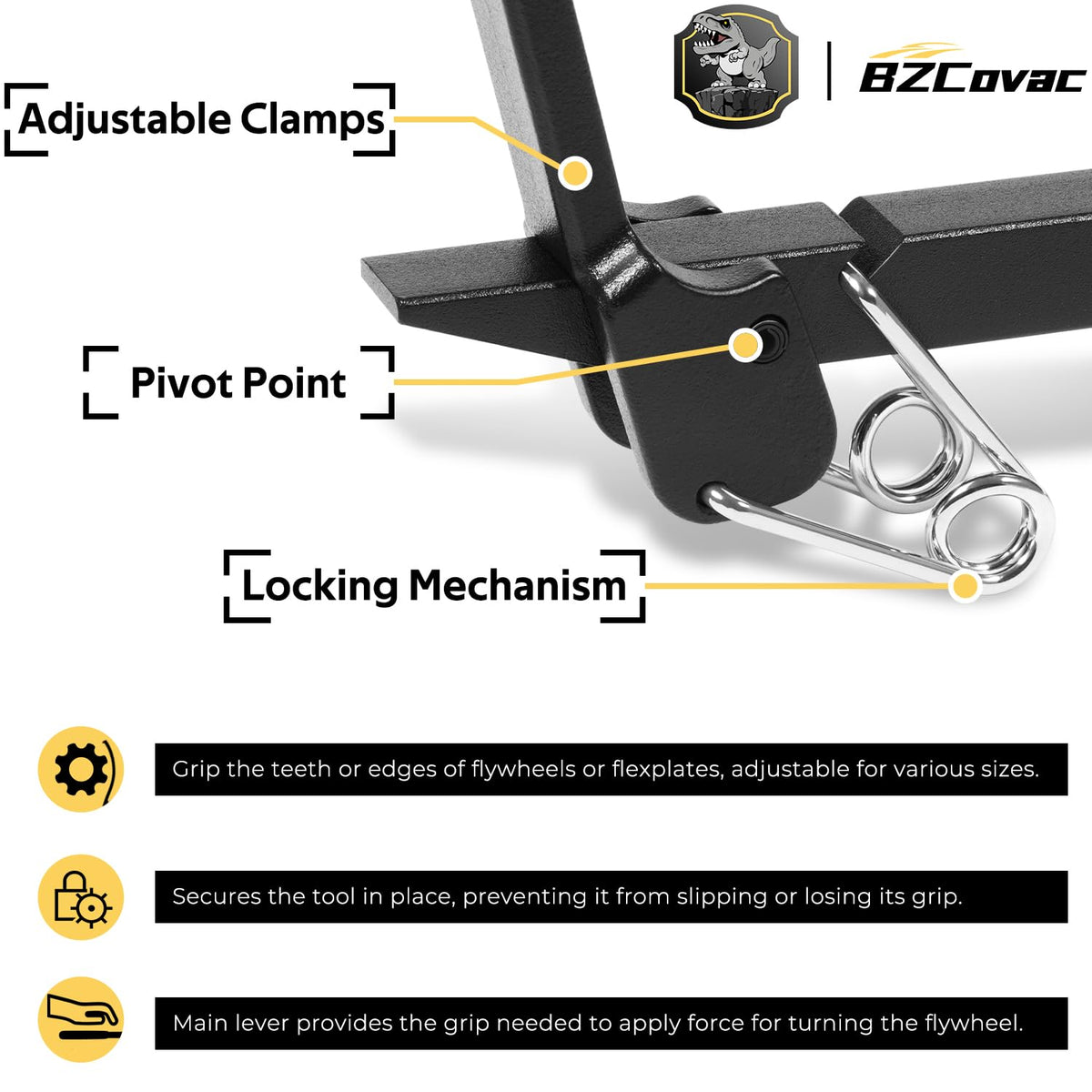 Bzcovac mounted on flywheel showing held position for bolt work