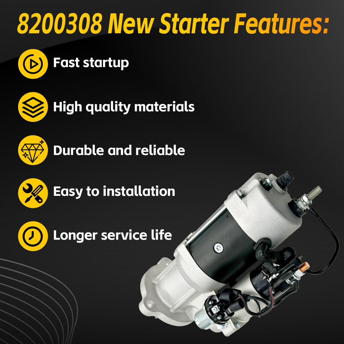 BZJUNZE starter beside tape measure showing compact size and weight benefit