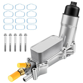 B.ZSSY front view of aluminum oil filter housing showing durable construction and fit