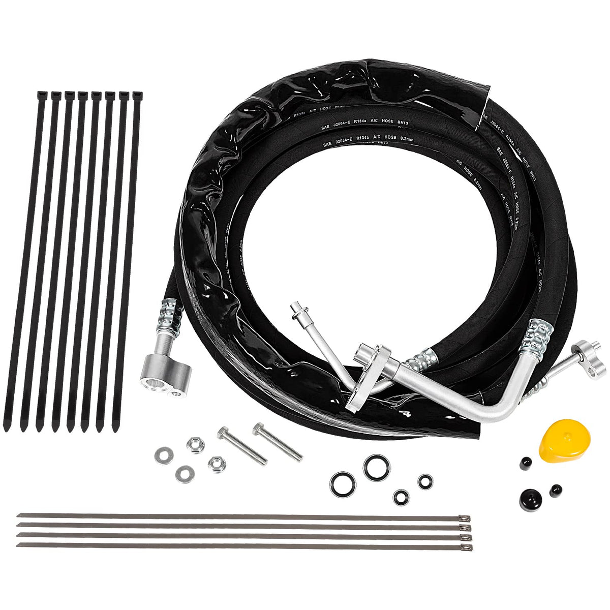 Bzsunway front view of rear AC line set showing kit components and fit