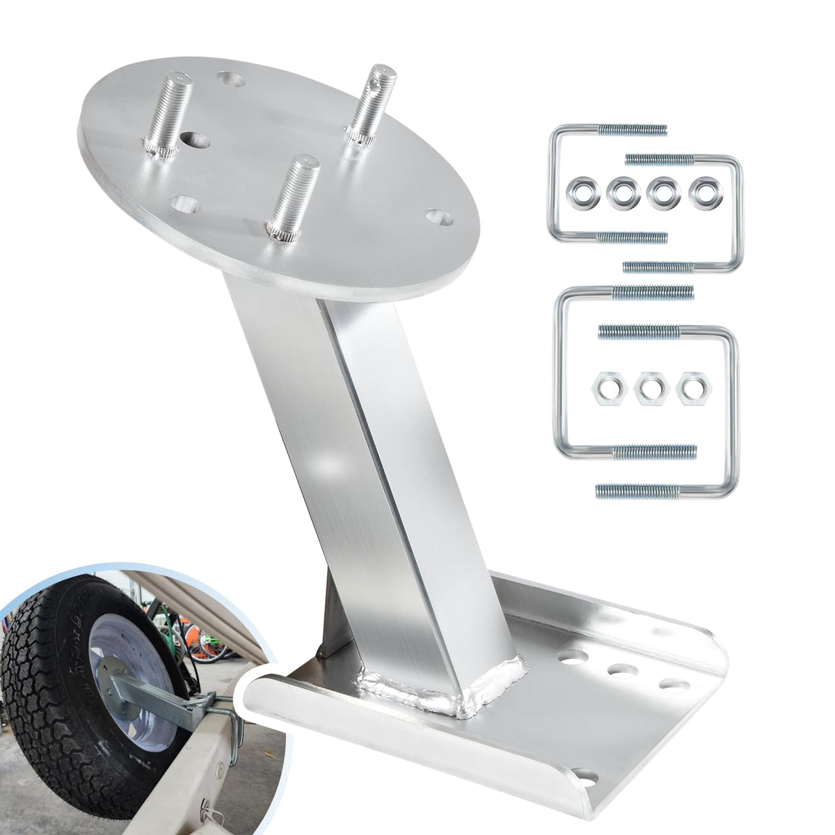 Bzumperyz front view of spare tire carrier shows sturdy mount and compact profile