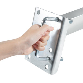 Bzumperyz installed on trailer tongue in real-world setting showing unobstructed hitch access