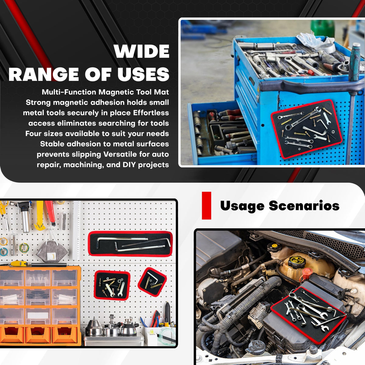 C&T mats arranged on a workbench creating organized workspace for faster workflow