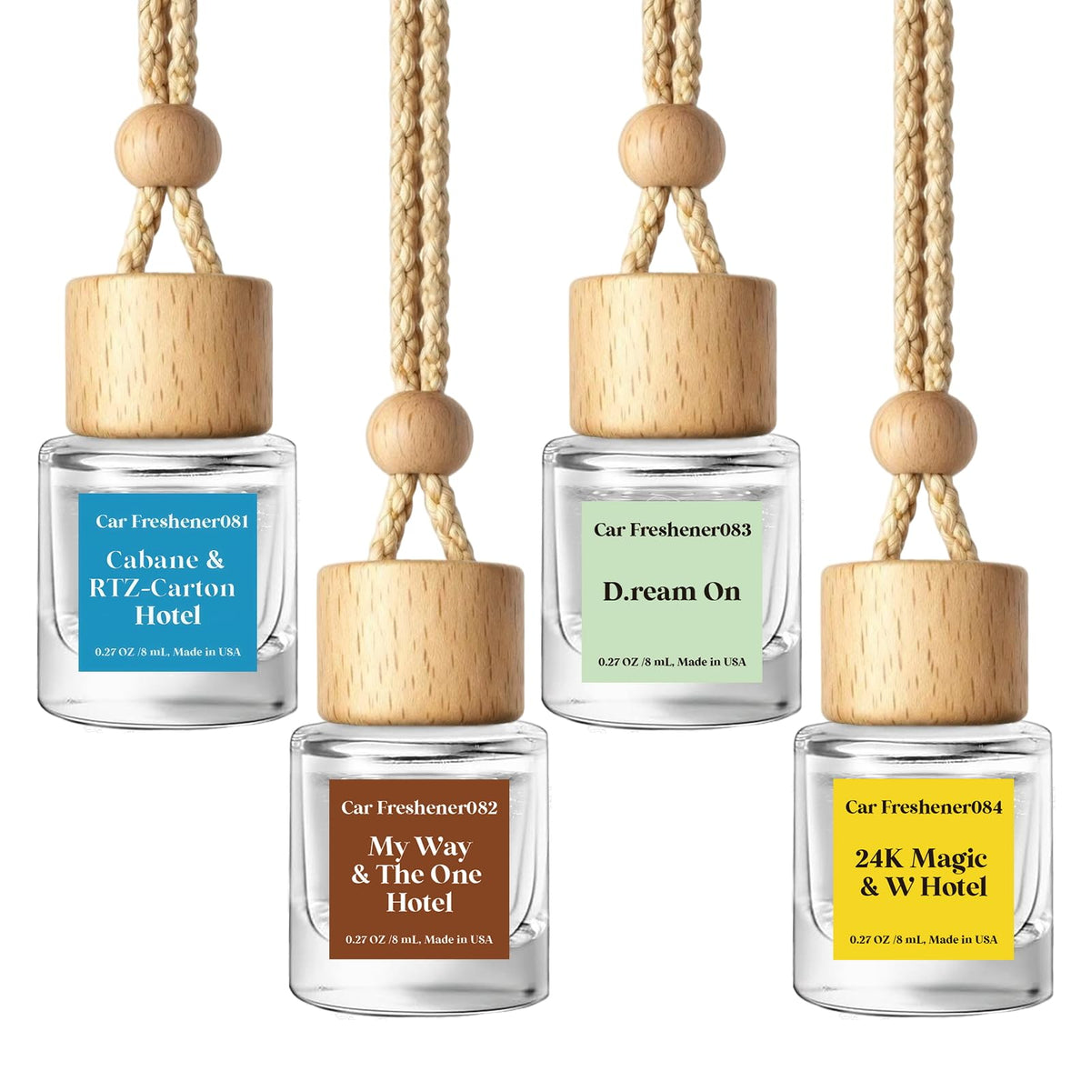 C CLASSY front view of four glass bottles showing premium look and luxury scent
