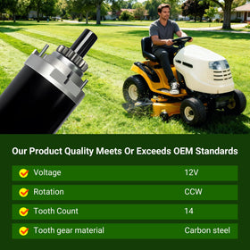 C CLINK starter installed on mower demonstrating easy replacement and performance benefit
