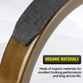 C-Tzu brake shoe next to ruler for scale, verifies accurate OE dimensions