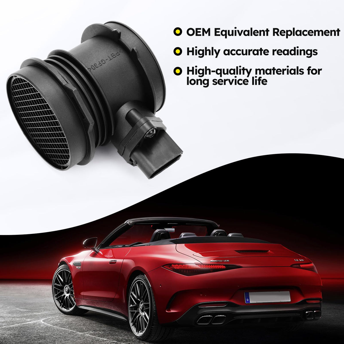 C-Tzu installed MAF sensor in engine intake demonstrating correct placement benefit