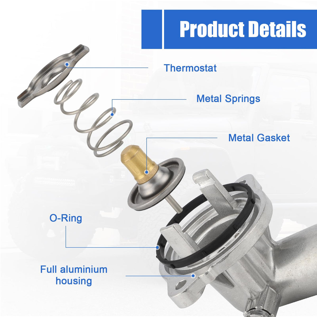 C-Tzu housing with gasket and bolts laid out, simplifies installation and prevents leaks