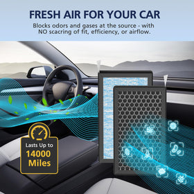Cabiclean filter in lifestyle driving scene highlighting fresher cabin air