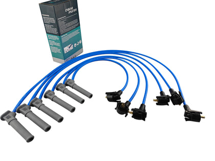 Cable Master front packaging blue set showing complete spark plug wire kit and clear benefits