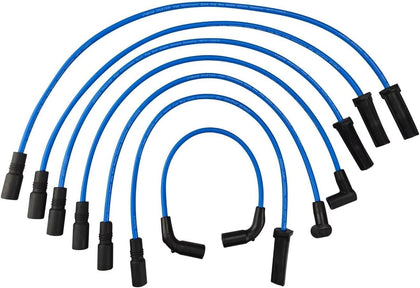 Cable Master front view of packaged blue spark plug wires showing complete set benefit