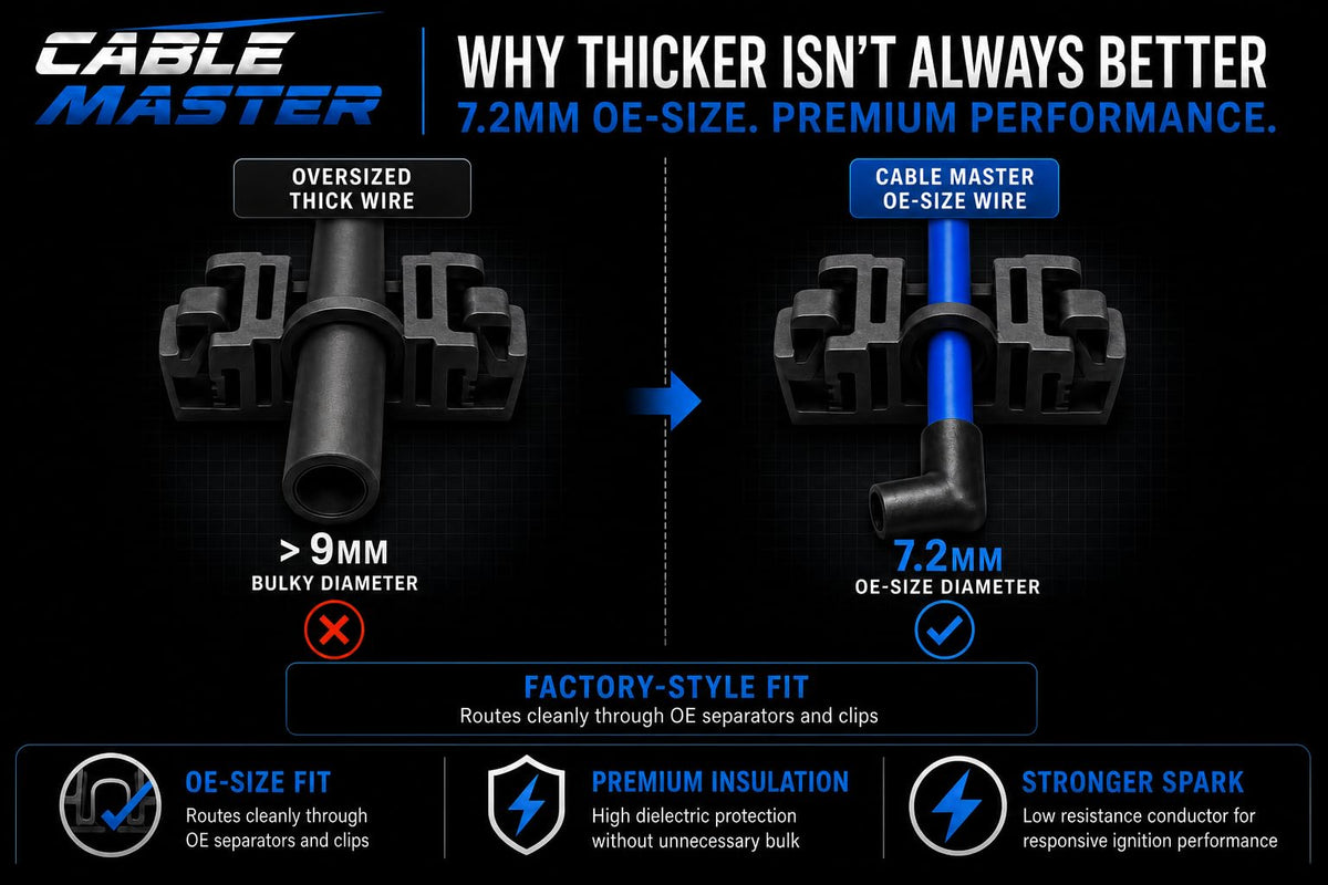 Cable Master scale comparison with hand showing wire thickness and flexibility benefit installation handling