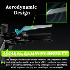 Caboriallan mirror mounted on Kawasaki Z-series illustrating fitment and road-ready look