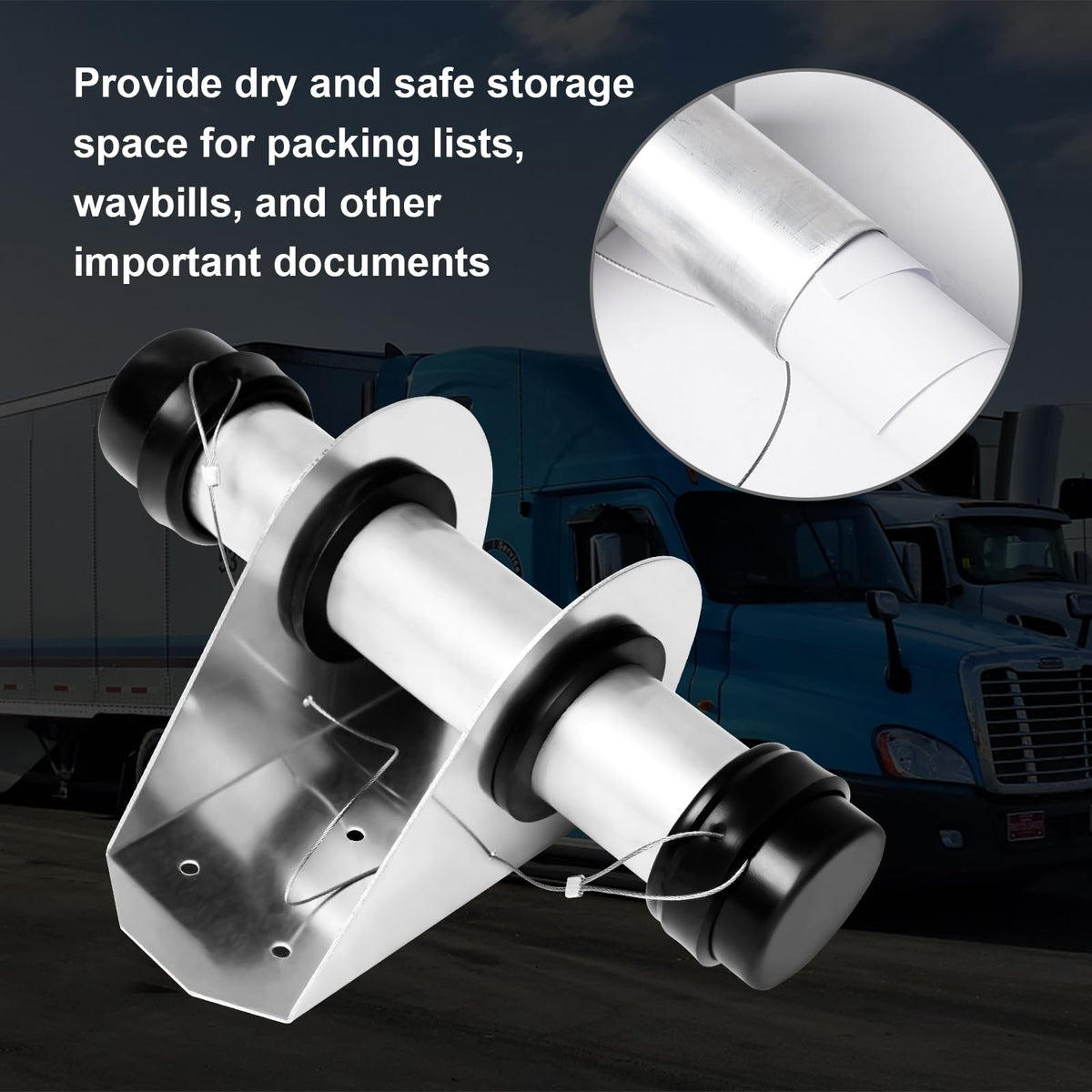 Cabtherlyn side mounted on trailer frame for secure document storage