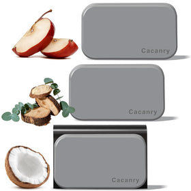 Cacanry front packaging 3-pack showing included clips and stones, convenient storage benefit