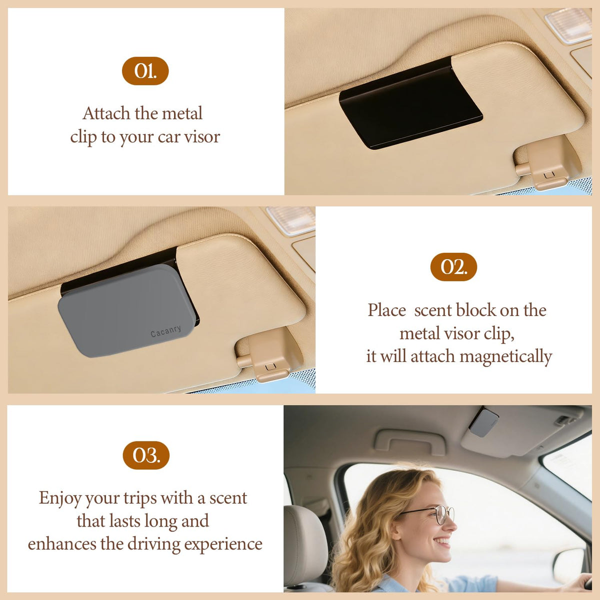 Cacanry installed on visor showing flat fit and unobtrusive placement for neat interior