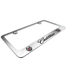 Cadillac engraving close-up showing epoxy-filled logo and precision detail