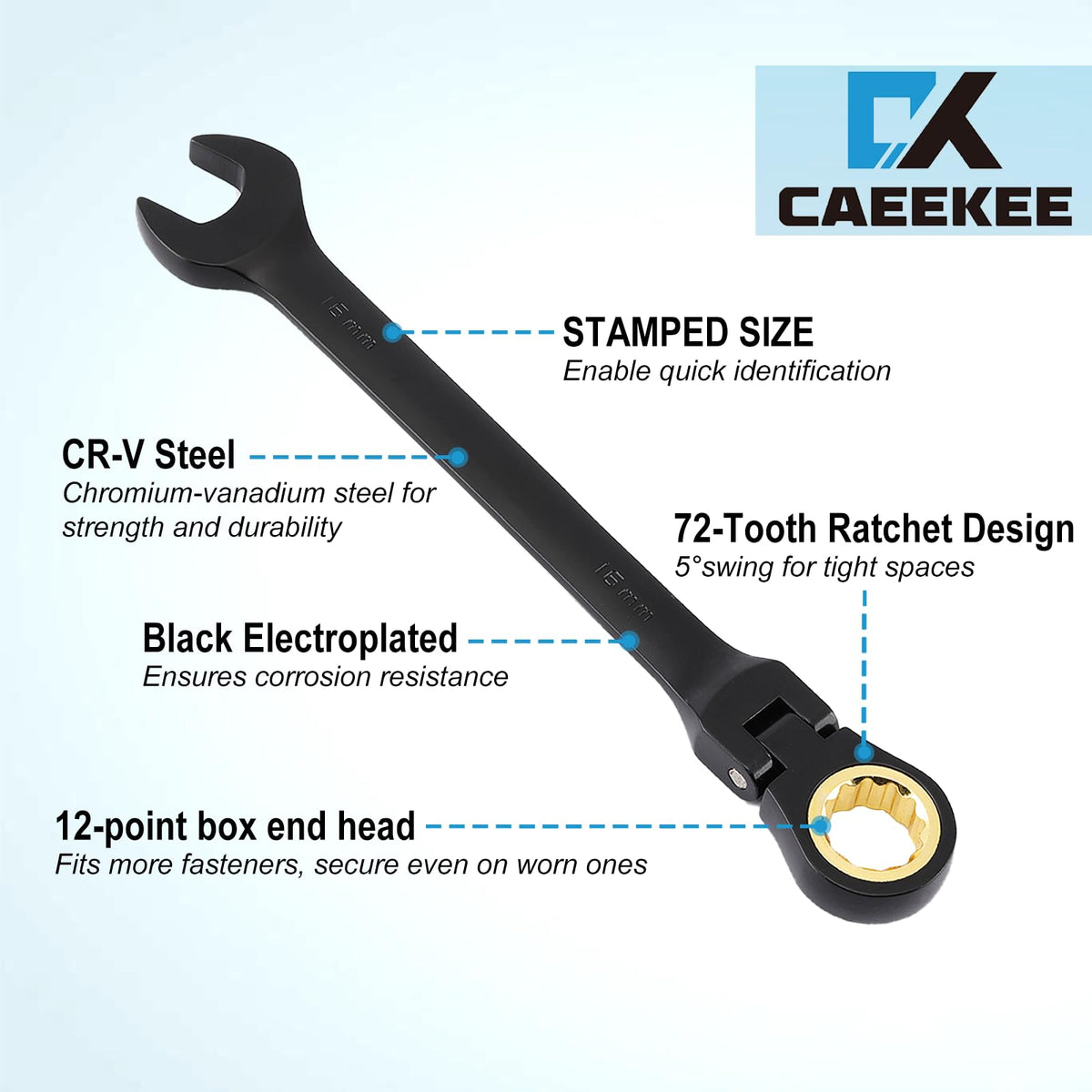 CaeeKee wrenches side-by-side length comparison illustrating compact sizes and reach