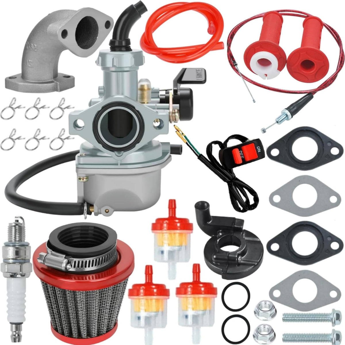 CAFEZAYO front view of 22mm carburetor showing throttle body and mounting, easy replacement