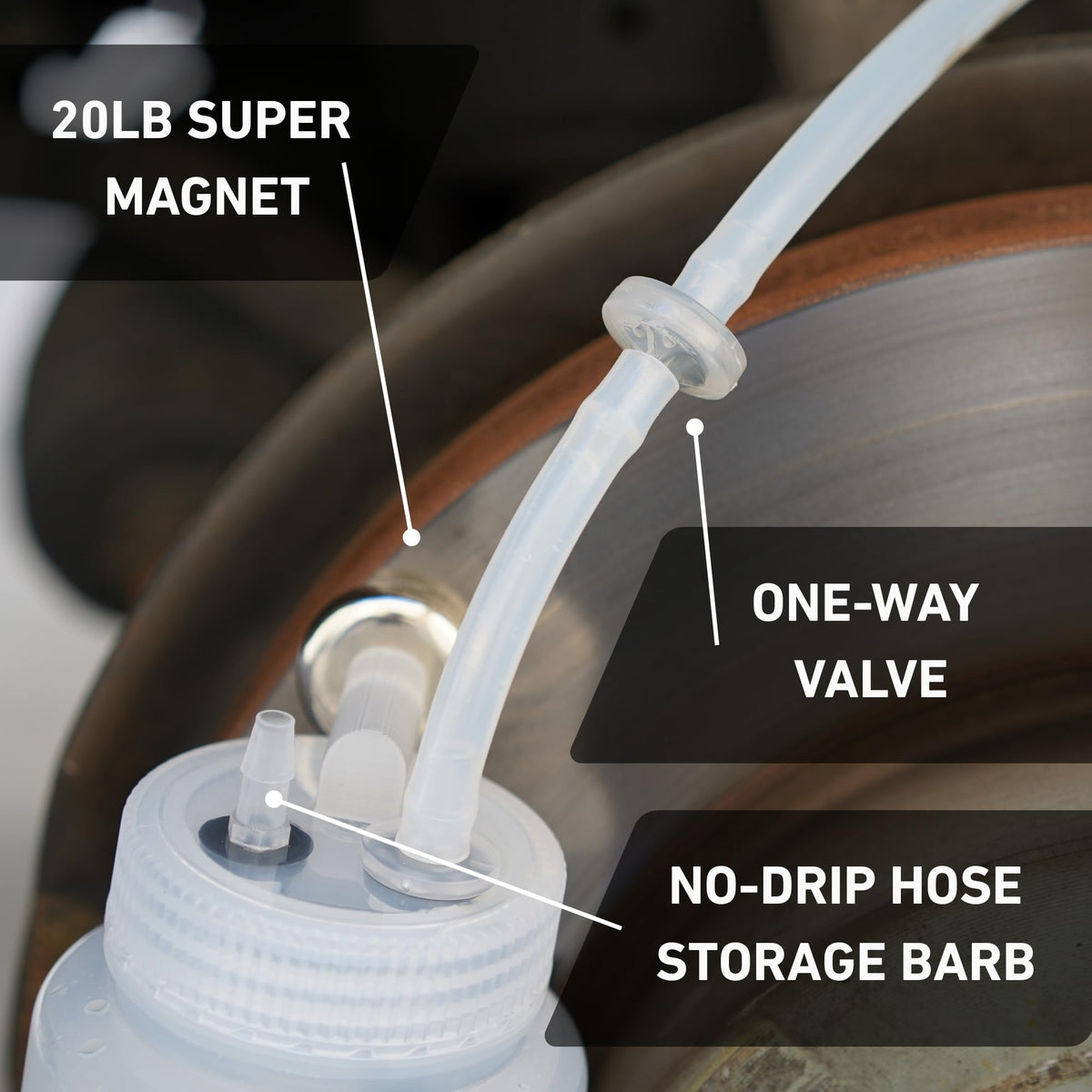 Cal-Spec Tools 16-inch hose stretched to show reach for tight bleeder locations