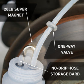 Cal-Spec Tools 16-inch hose stretched to show reach for tight bleeder locations